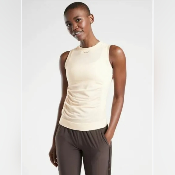 Athleta Foresthill Ascent Wool Seamless Tank Top Mesh Back Cream Size XS - Picture 15 of 15